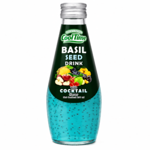 COOL TIME Nápoj s bazalkovými semínky příchuť ovocný koktejl 290 ml