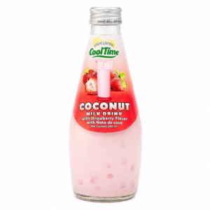 COOLTIME Kokosový mléčný nápoj s příchutí jahody a kostkami nata de coco 290 ml