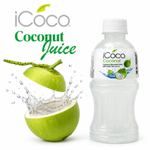 ICOCO Kokosový nápoj s příchutí kokosu a kostkami nata de coco 350 ml