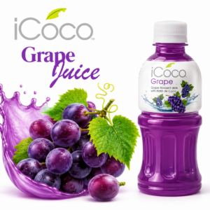 ICOCO Hroznový nápoj s příchutí hroznů a kostkami nata de coco 350 ml